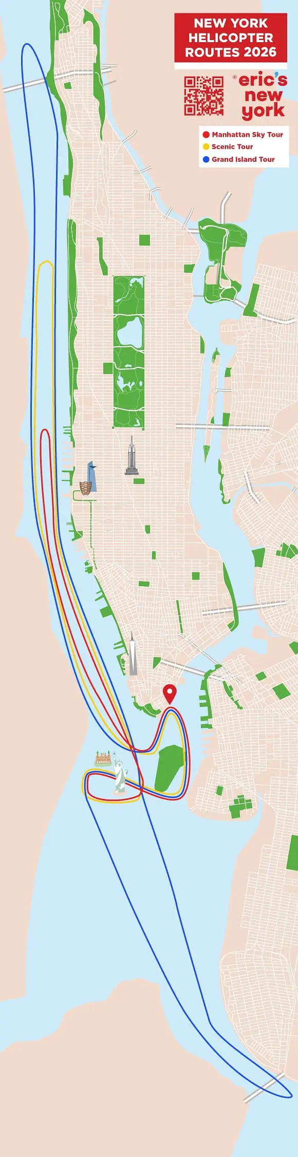 Mapa passeio de helicóptero