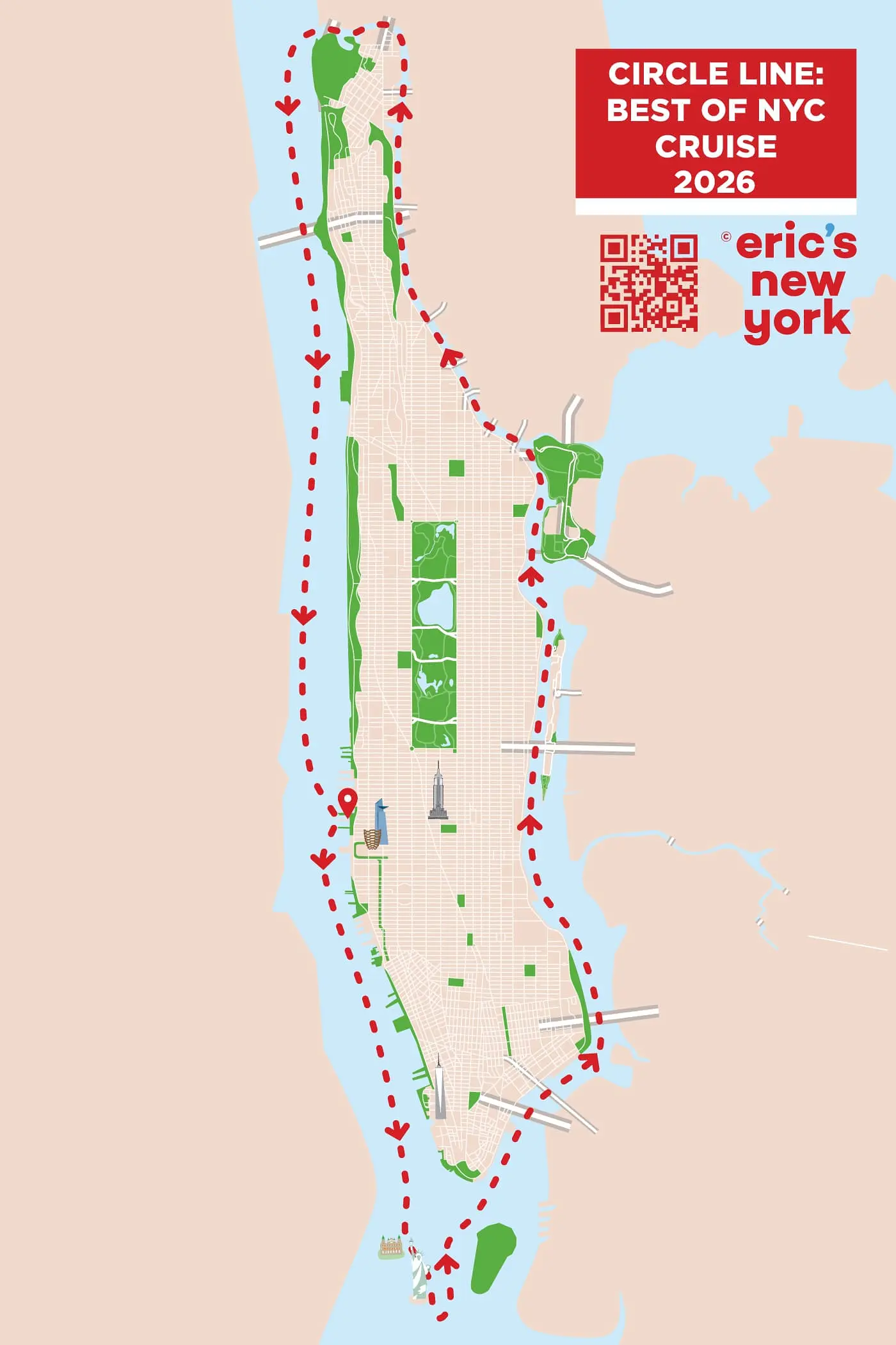 Passeio de Barco Circle Line Best of NYC - Rota