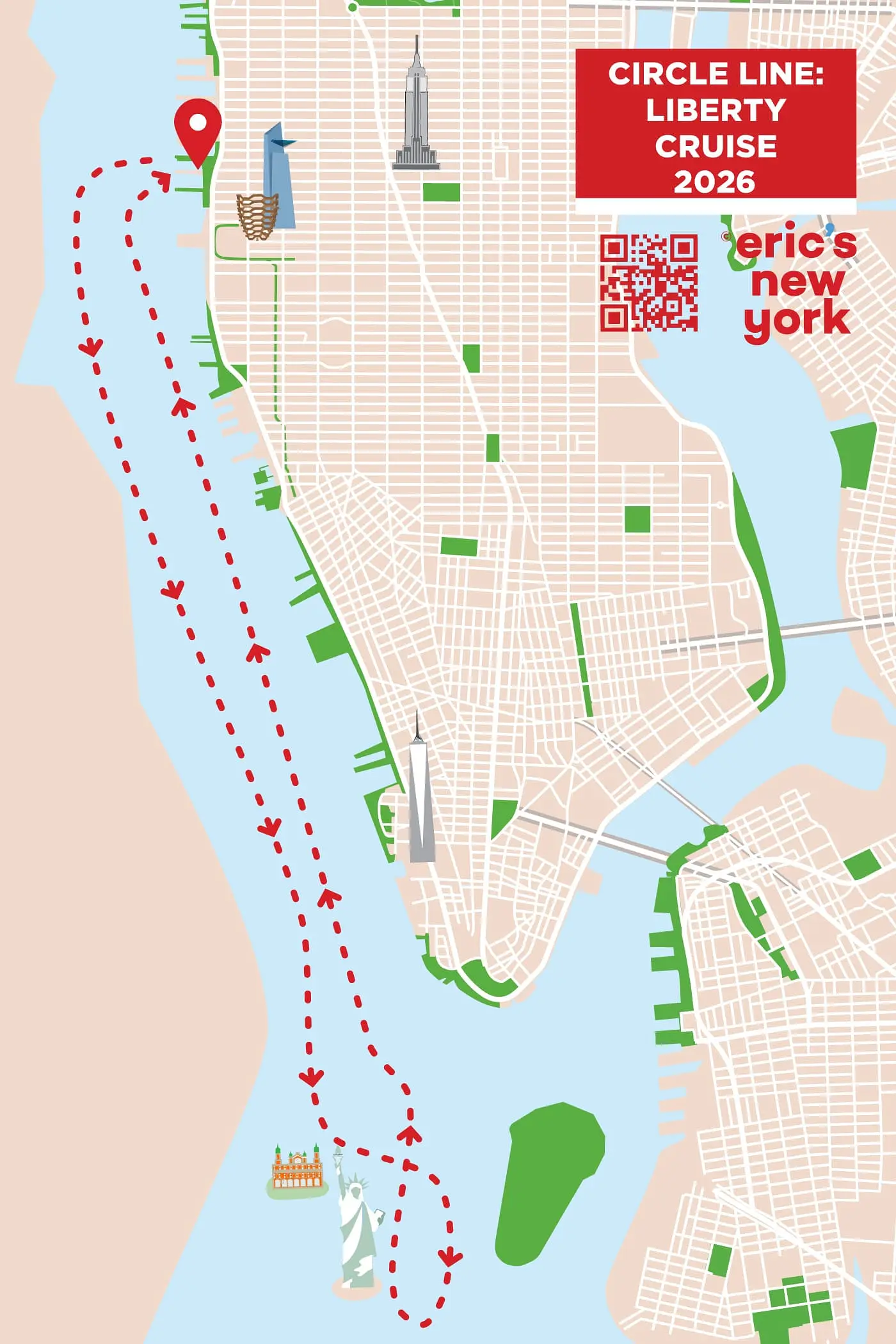 Passeio de Barco Circle Line Liberty - Rota