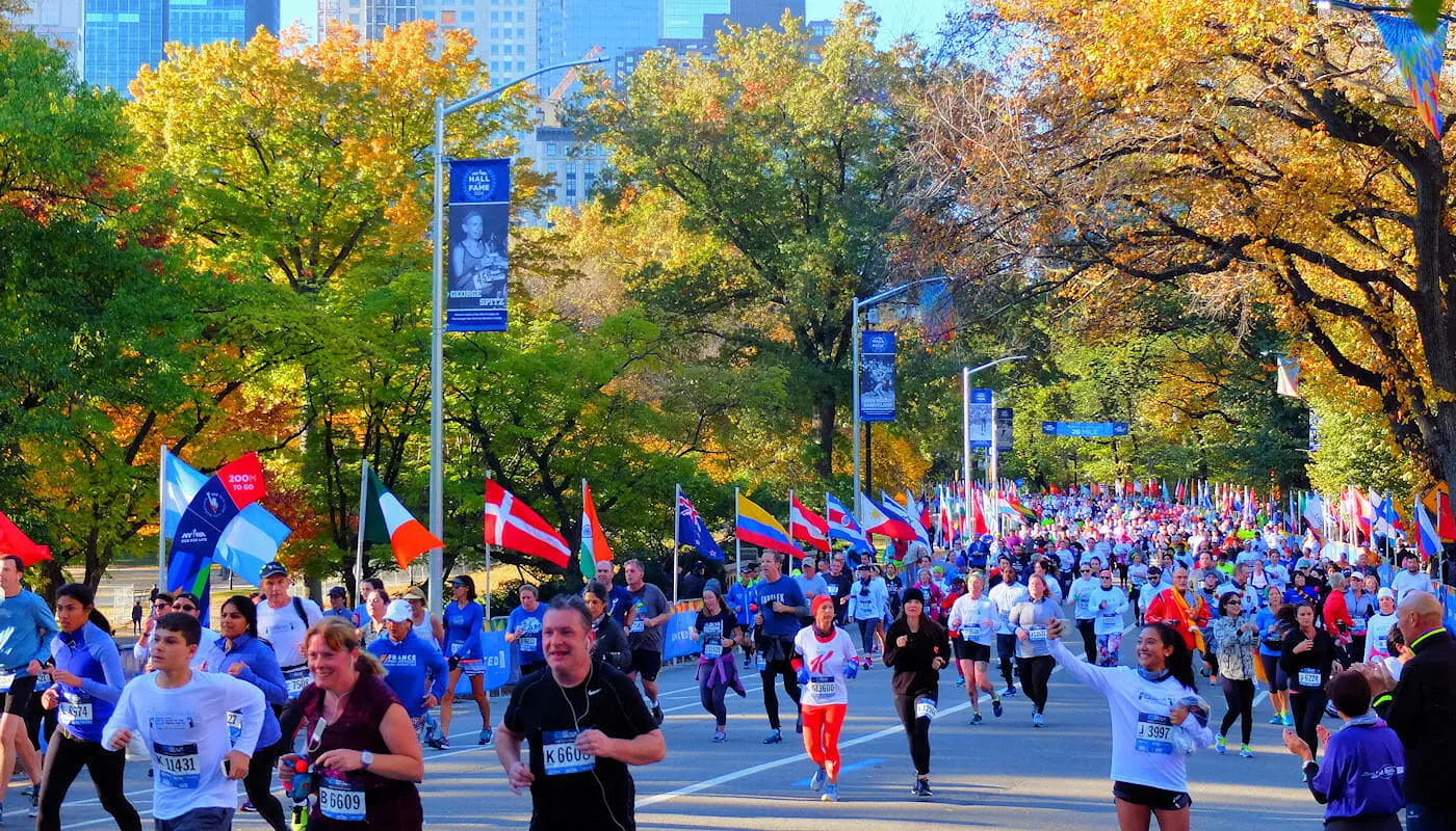 Maratona de Nova York - Corredores no Central Park