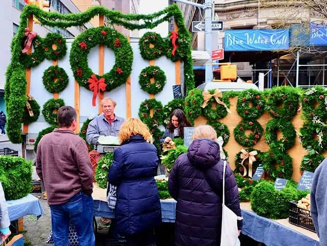 Feiras em Nova York - Guirlandas de Natal na Union Square