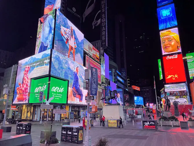 O que fazer na Times Square - Noite