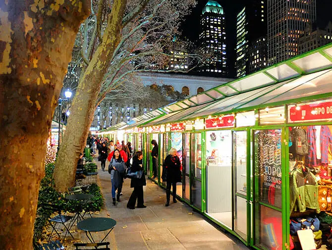 Feiras em Nova York - Enfeites no Bryant Park