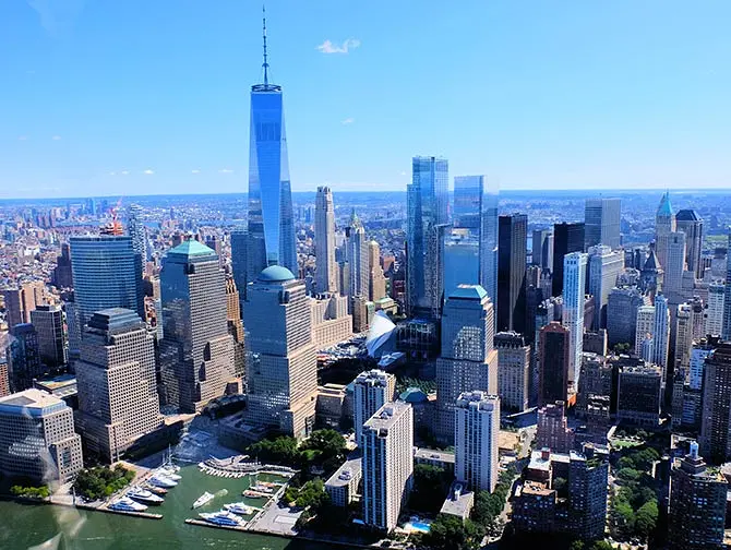 Rotas dos passeios de helicóptero em Nova York - Horizonte de Manhattan