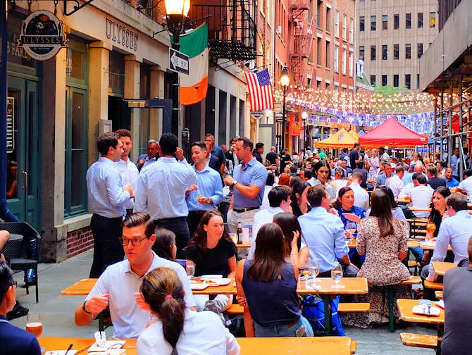Restaurantes na Stone Street em Nova York