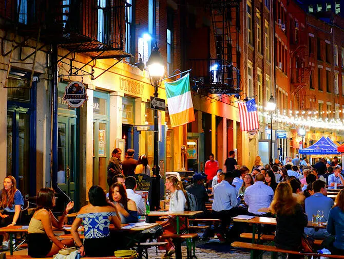 Stone Street em Nova York - Bares e restaurantes
