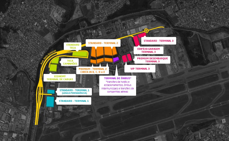 Mapa do Aeroporto Internacional de São Paulo
