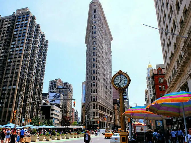 Flatiron Building em Nova York - Relógio no Flatiron Building