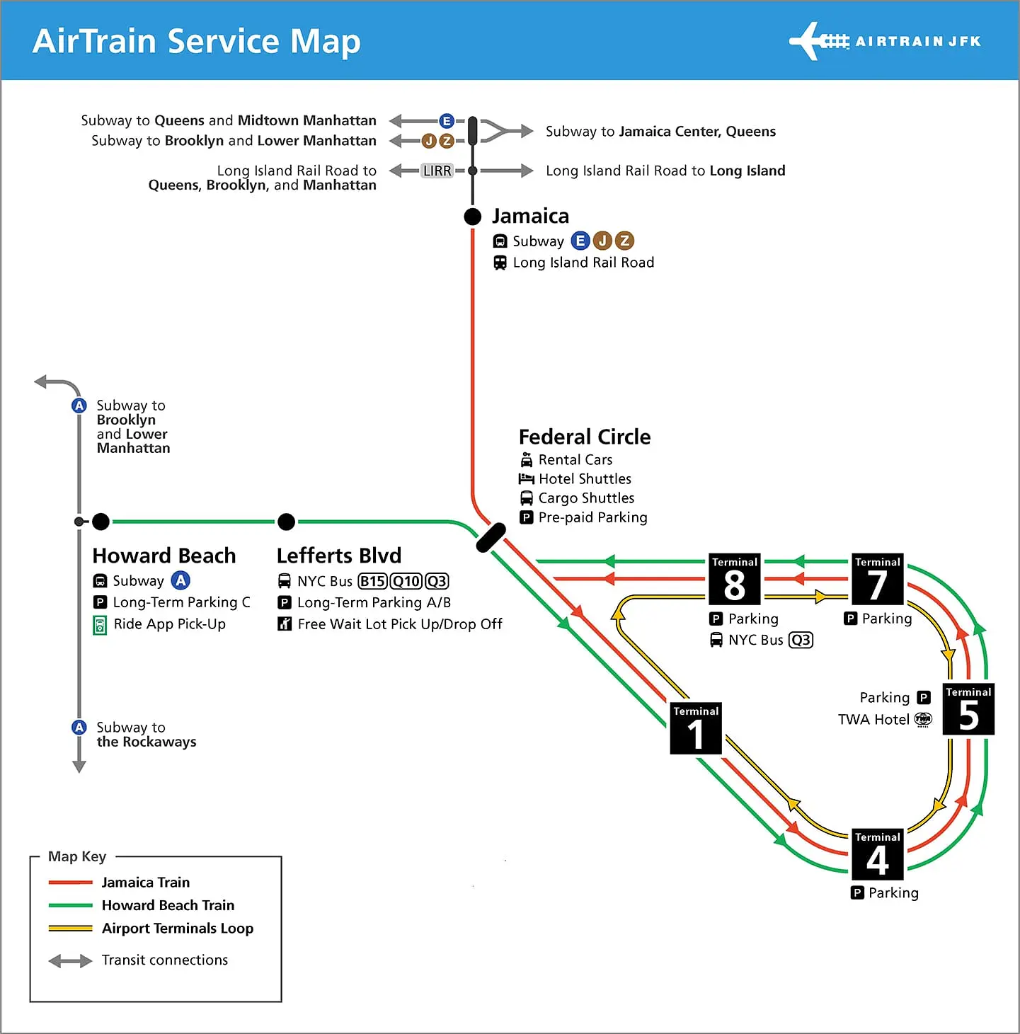 JFK AirTrain - mapa
