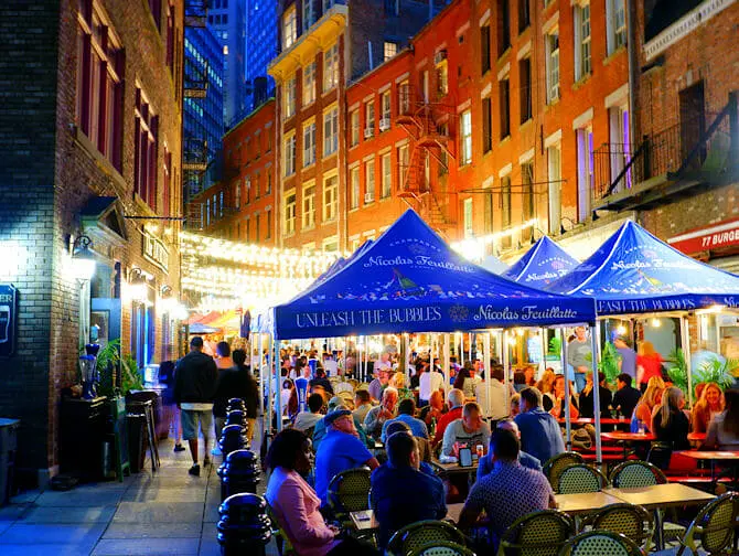Restaurantes na Stone Street em Nova York Winter