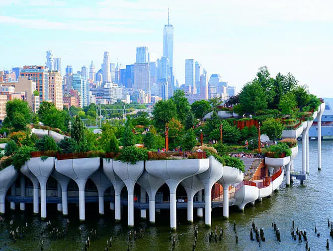 Little Island em Nova York - Parque sobre pilares