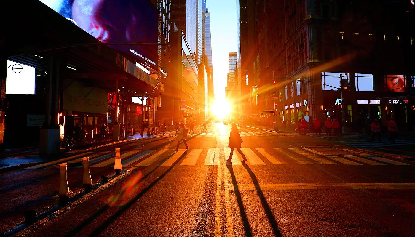 Manhattanhenge - Vista da rua