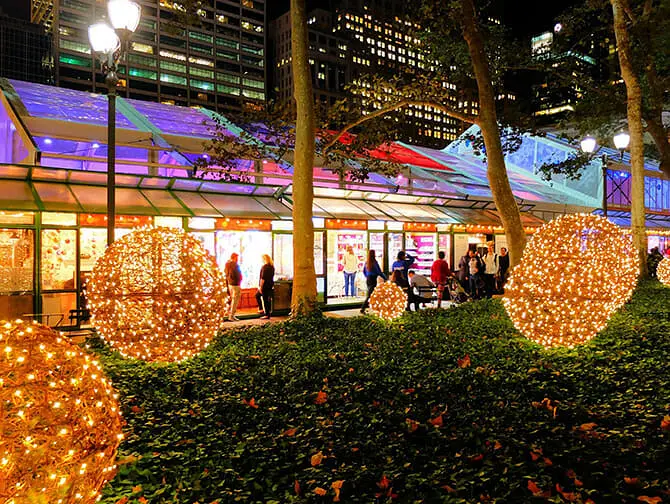 Feiras de Natal em Nova York - Feira de Natal na Bryant Park