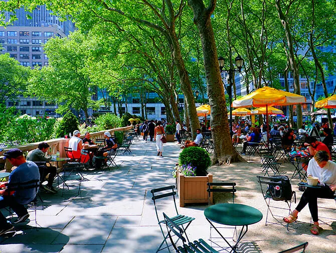 Bryant Park em Nova York - Ambiente