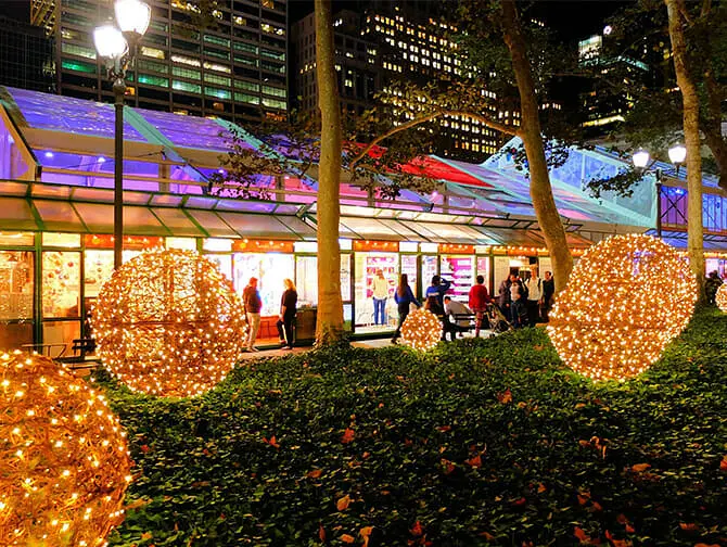 Bryant Park em Nova York - Winter Village