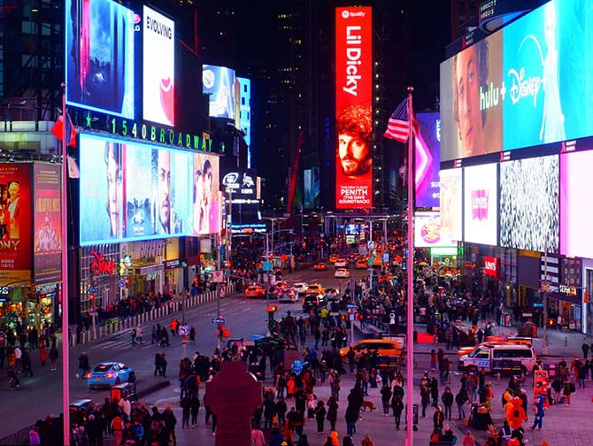 Rotas de caminhada em Nova York - Passeio de fim de tarde pela Times Square
