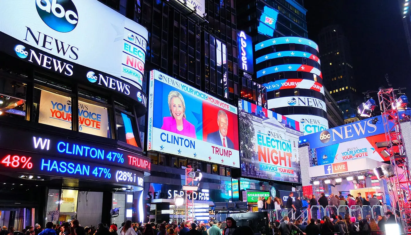 Vivencie as eleições americanas em Nova York - Times Square