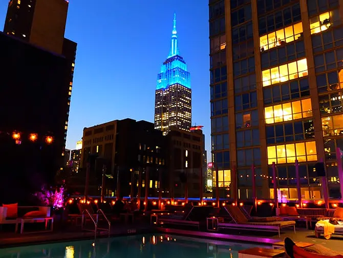 Festas de Réveillon em Nova York - festa de cobertura