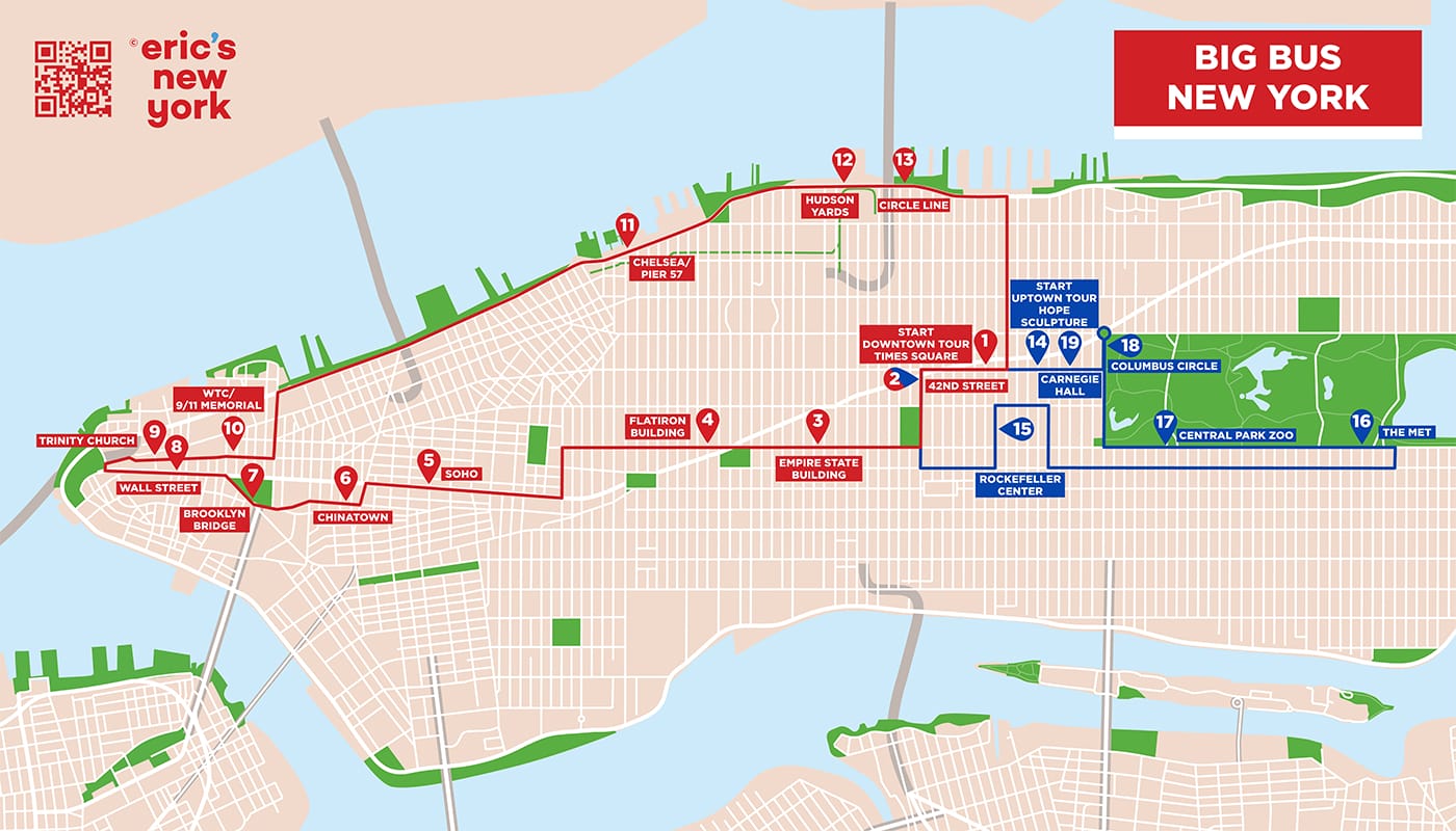 Big Bus em Nova York - Mapa
