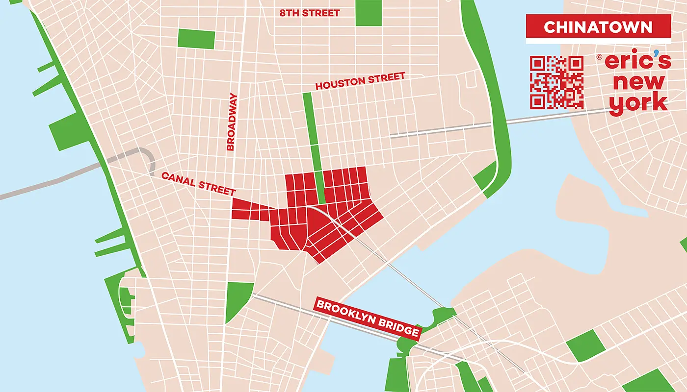 Chinatown em Nova York - Mapa Gratuito
