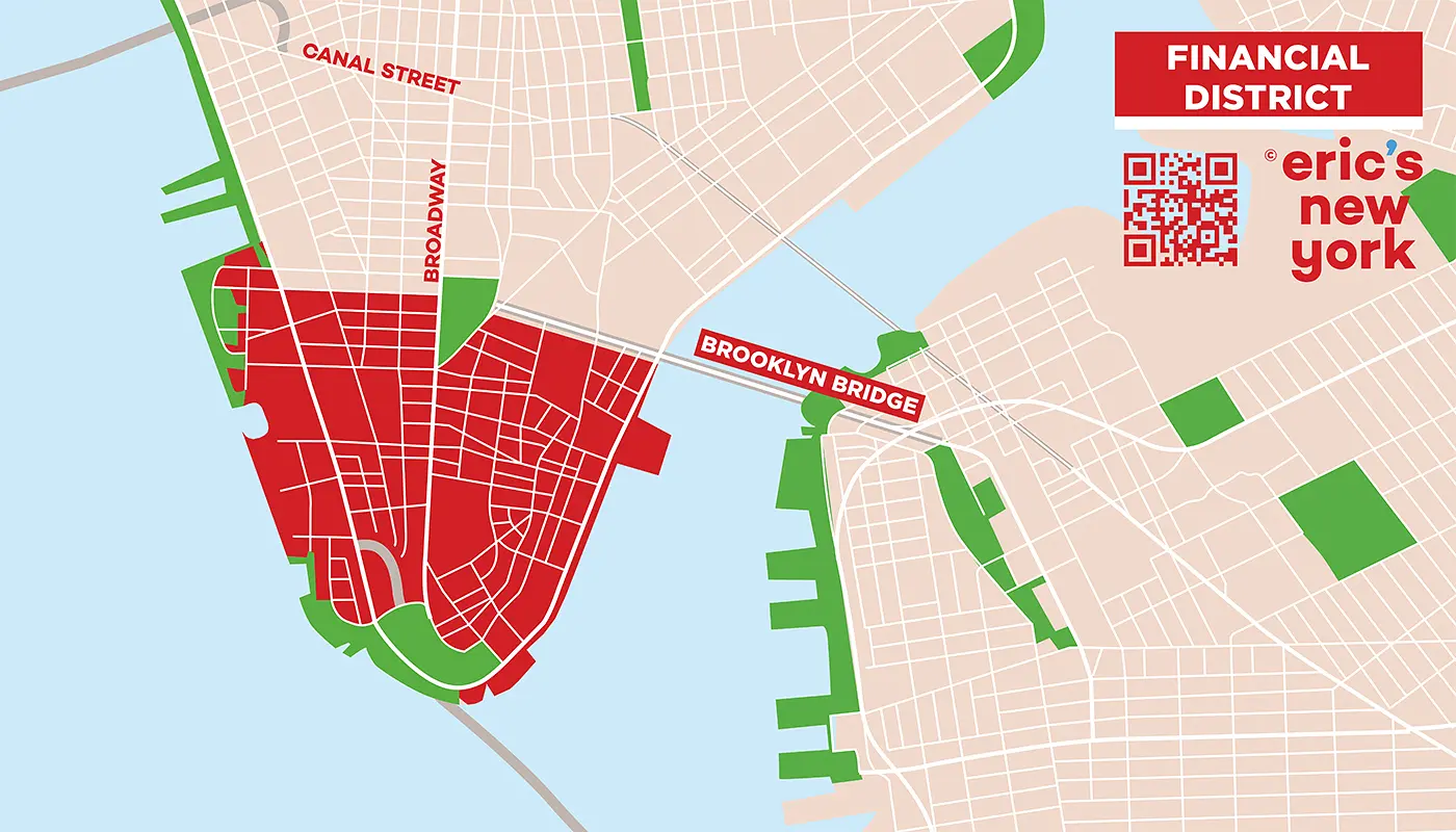 Financial District em Nova York - Mapa Gratuito