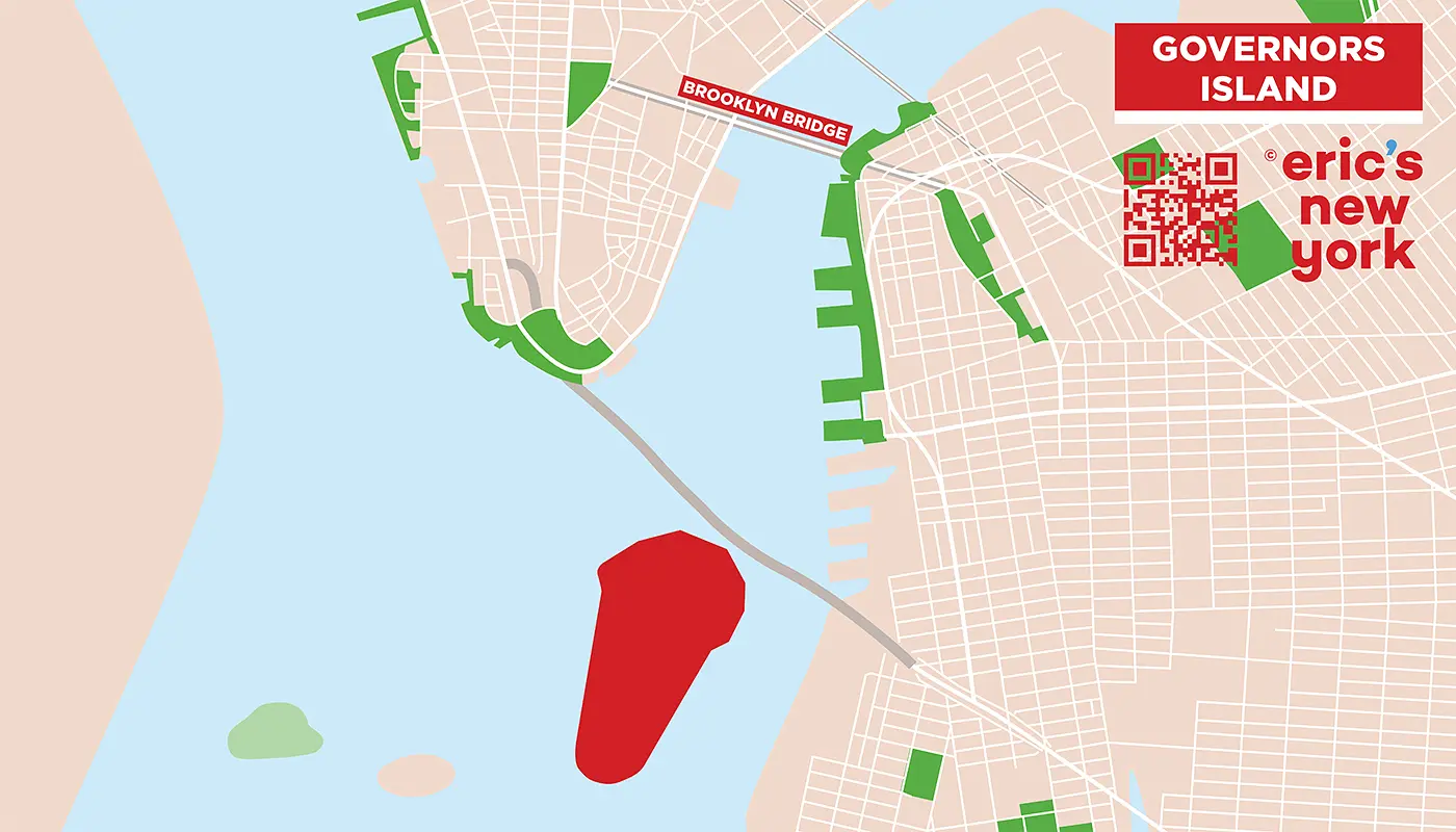 Governors Island em Nova York - Mapa Gratuito