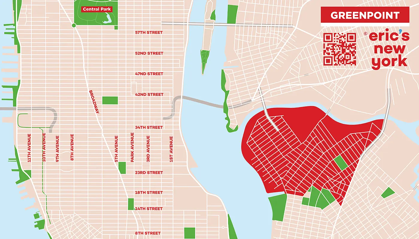Greenpoint em Nova York - Mapa Gratuito