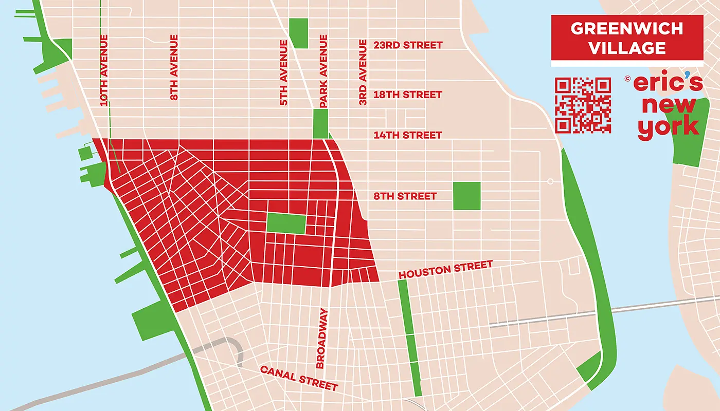 Greenwich Village em Nova York - Mapa Gratuito