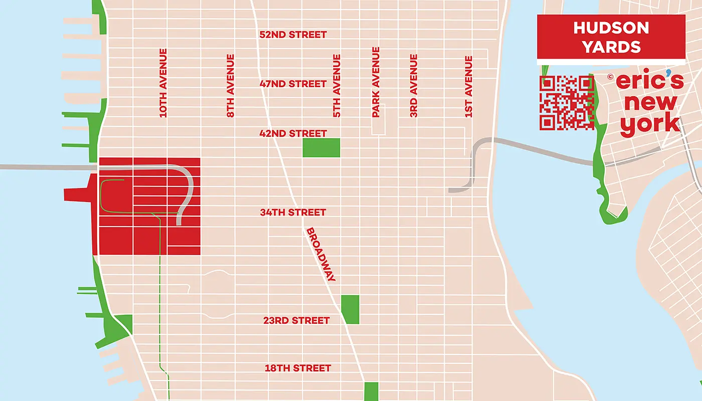 Hudson Yards em Nova York - Mapa Gratuito