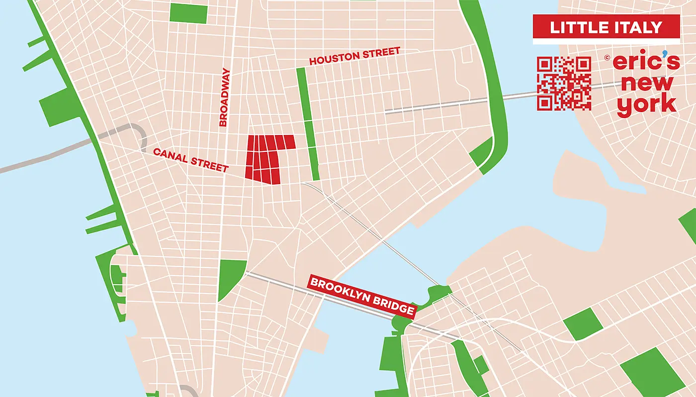 Little Italy em Nova York - Mapa Gratuito