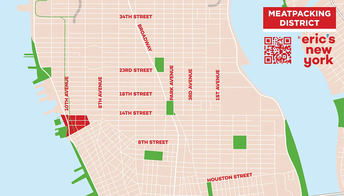 Meatpacking District em Nova York - Mapa Gratuito