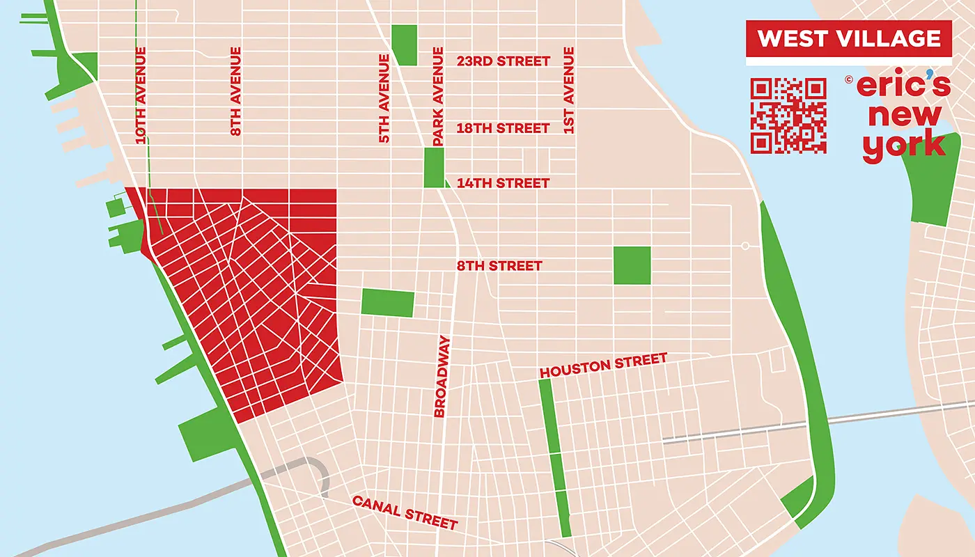West Village em Nova York - Mapa Gratuito