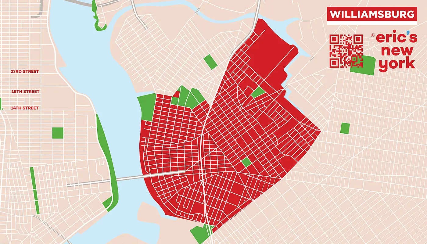 Williamsburg em Nova York - Mapa Gratuito