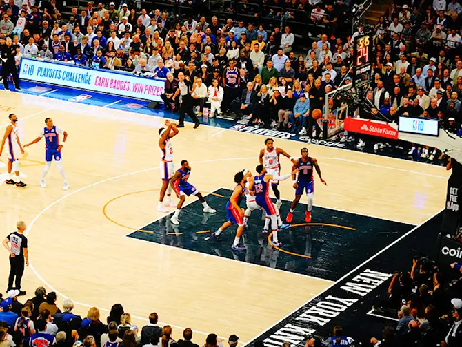 Ingressos para os New York Knicks - Jogadores em quadra