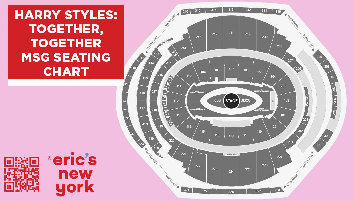 Ingressos para o show do Harry Styles em Nova York - Madison Square Garden mapa de assentos