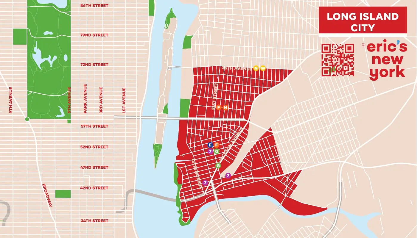 Hotéis em Long Island City - Mapa de Long Island City