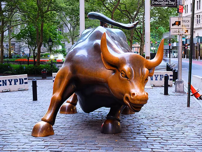 Estátua Charging Bull de Wall Street em Nova York